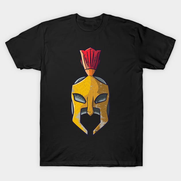 Spartan Helmet Greek Warrior Gladiator T-Shirt by Foxxy Merch